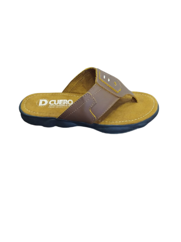 Sandalia Tres Puntadas Dcuero Negra Y Miel Unisex
