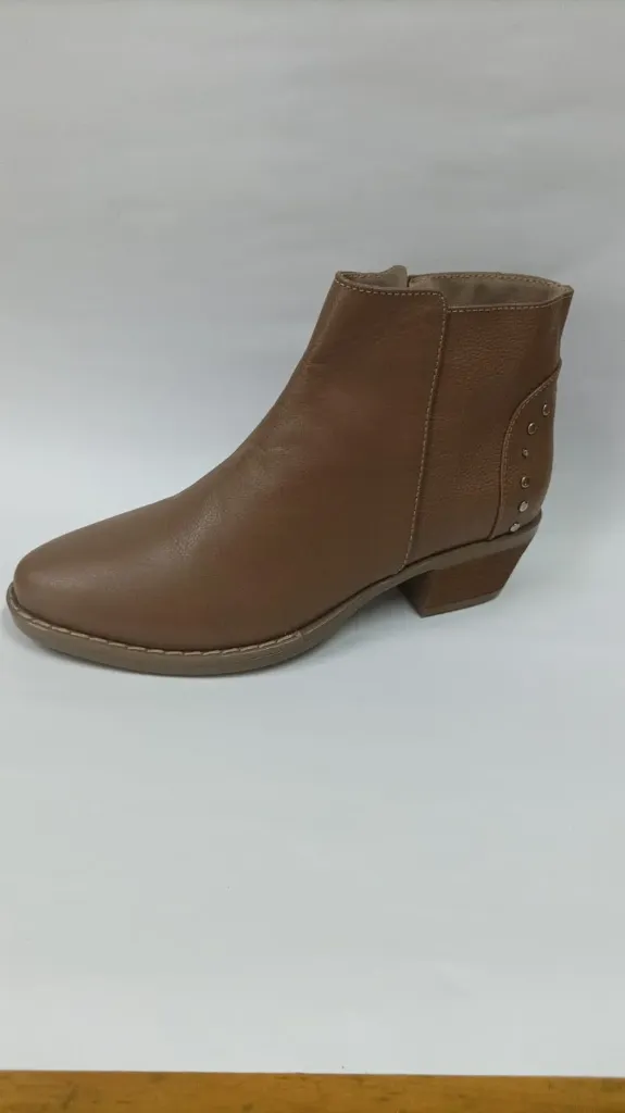 Botin Negro Y Miel Con Taches Atrás Dama promo