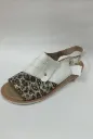 Sandalia Semiortopedica Blanca Y Negra Animal Print Dama promo