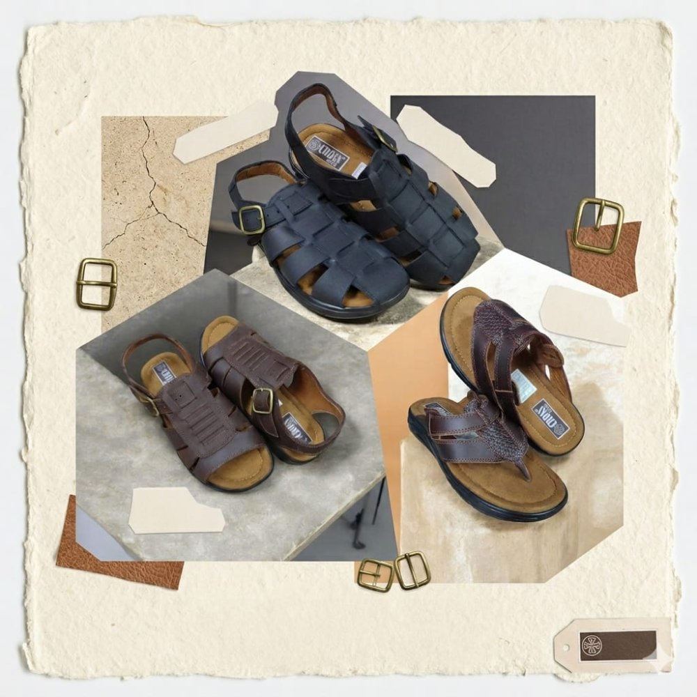 Sandalias Cross Shoes Negra Cafe Y Miel Caballero