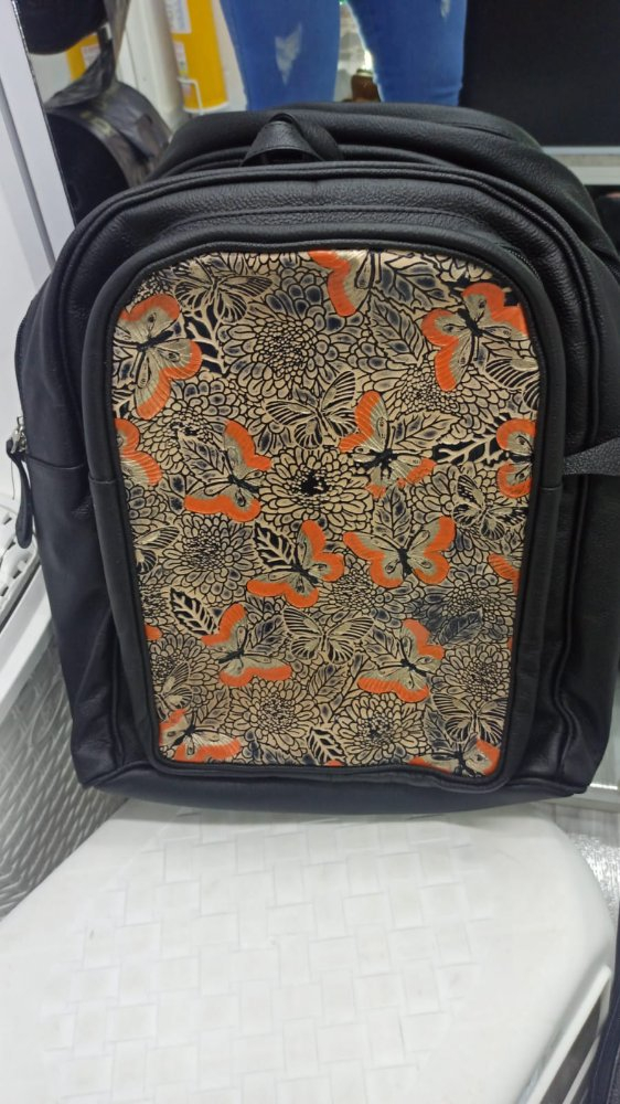 [554] Morral Grande Gyp Tapa Delantera Grabada Dama