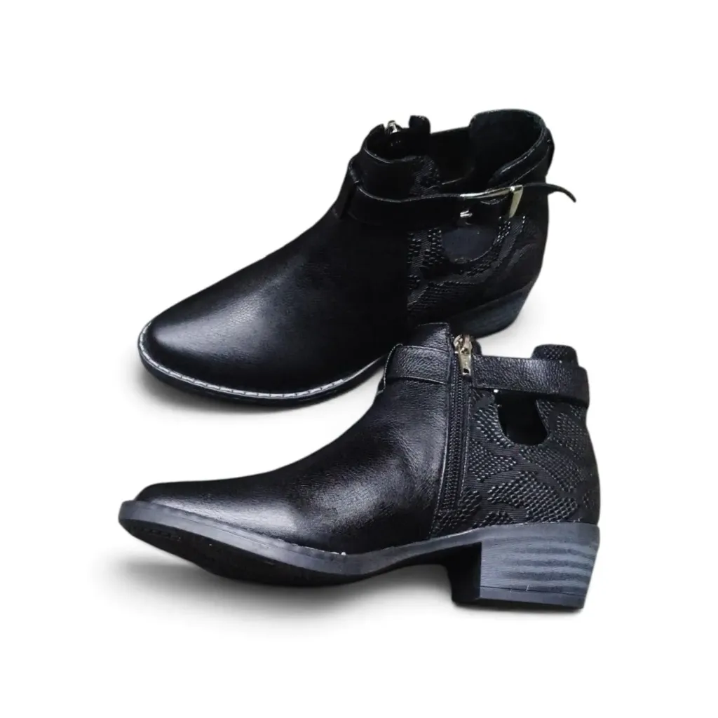 BOTIN CORREA CON ABERTURA NEGRO DAMA DON NICOLAS