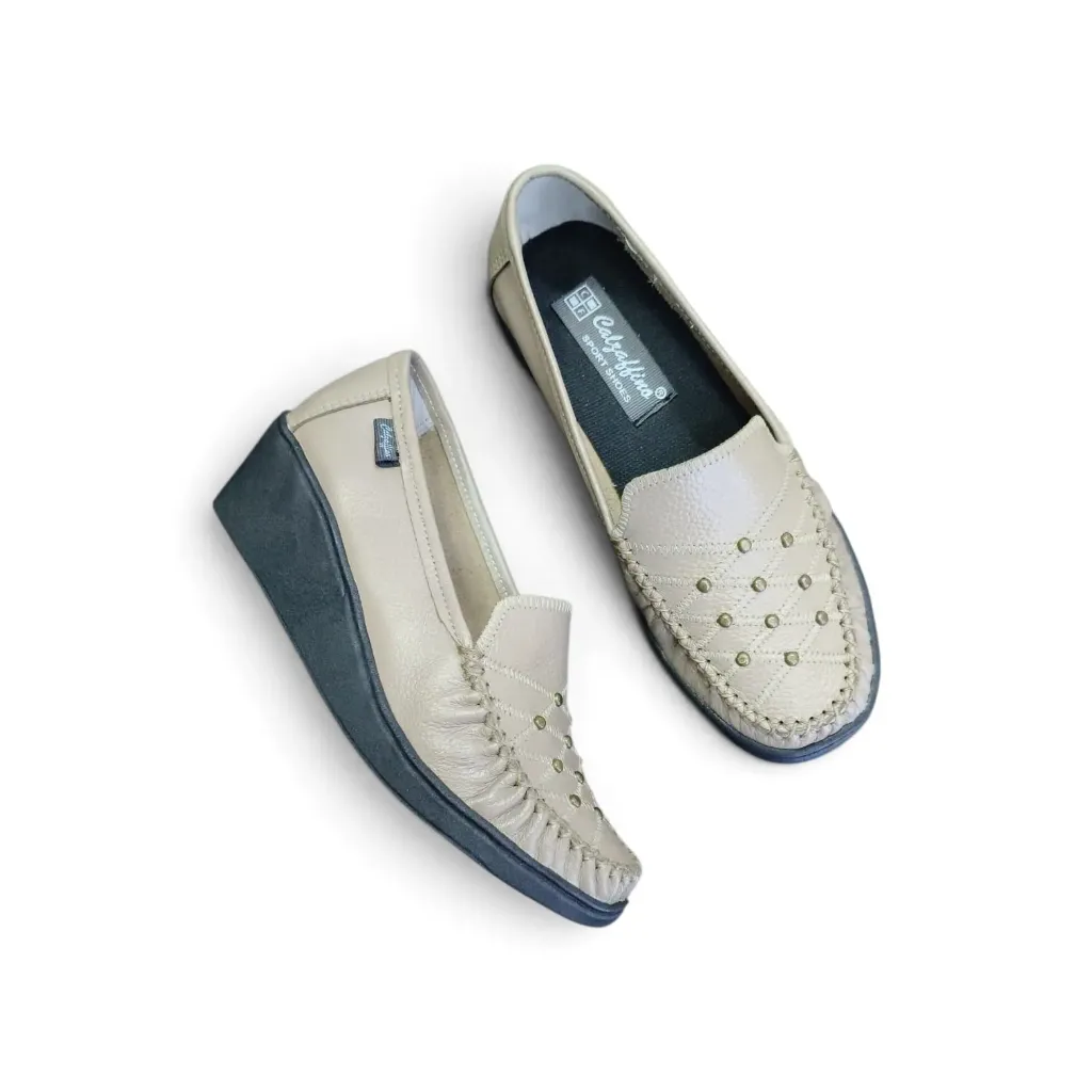 ZAPATO DE DESCANSO CALZAFINO BEIGE CON TACHES DAMA