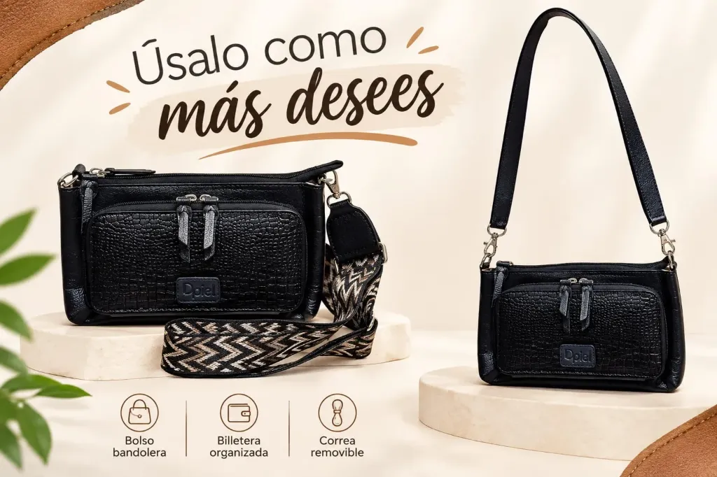 Bolso dama Dpiel doble correa